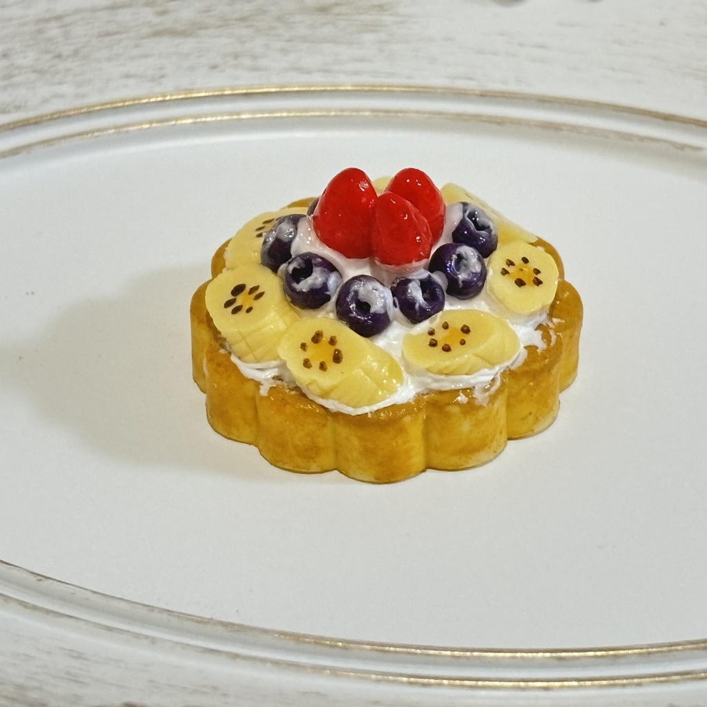 【1/3,4,6サイズ】バナナとブルーベリーのタルト