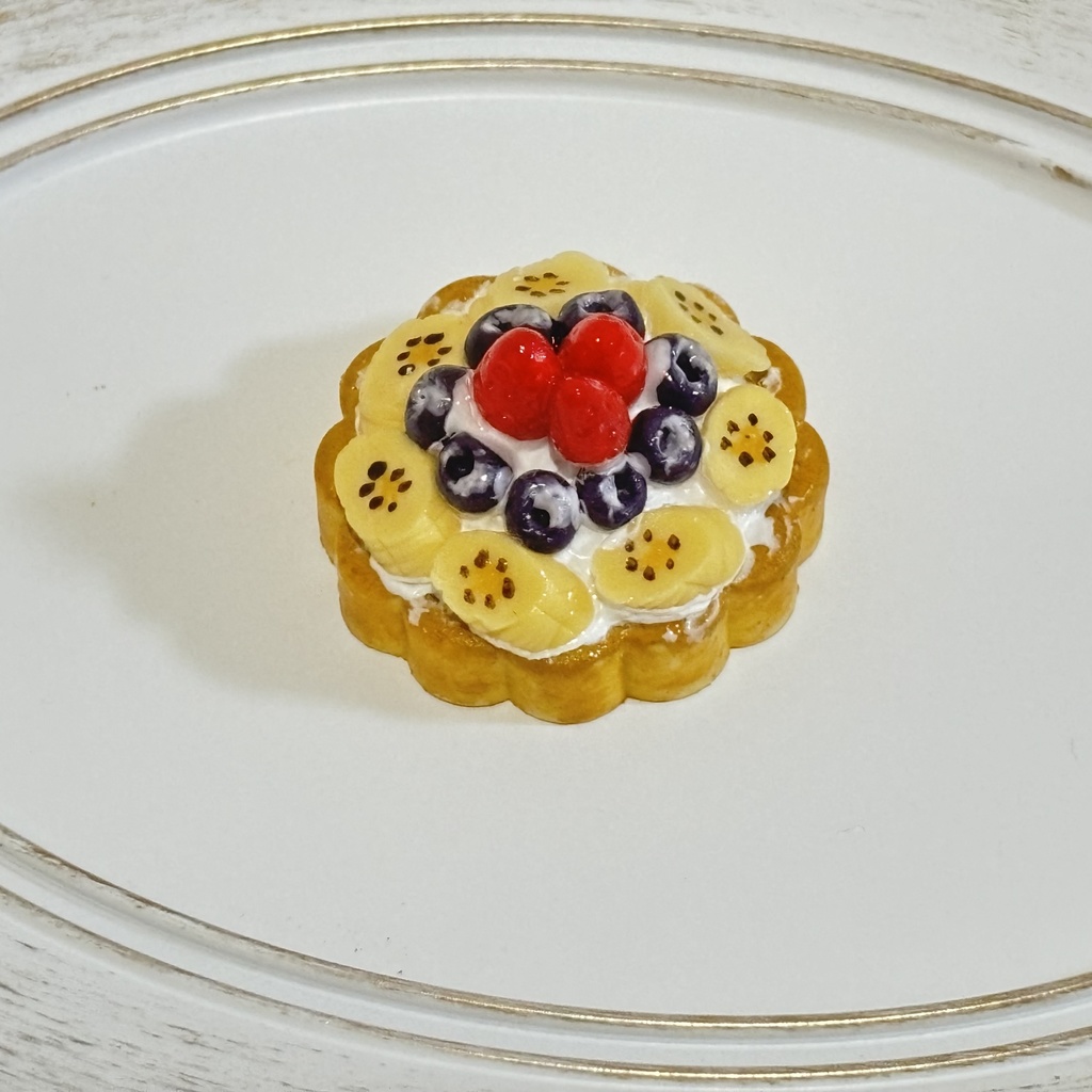 【1/3,4,6サイズ】バナナとブルーベリーのタルト