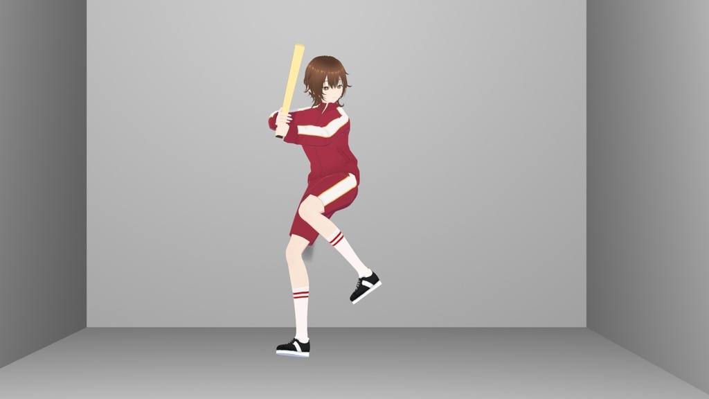 [Blender][VRM][Void]野球_打者のポーズアセット(12個入り)