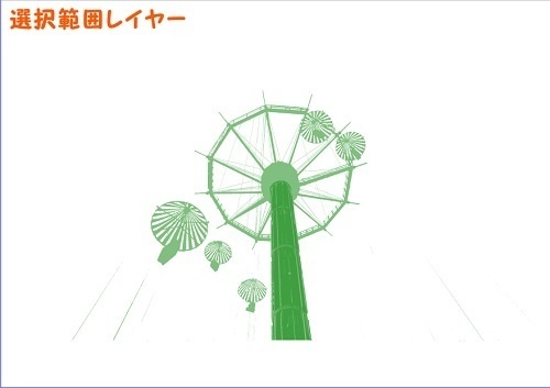 【マンガ背景用素材】【遊園地】K_アトラクション_SF②【夜/昼/トーンなしセット】【3変化対応】