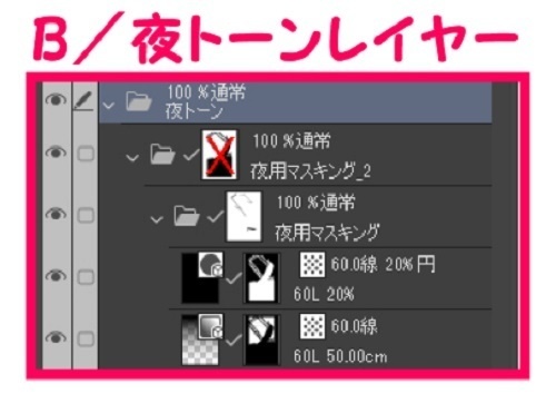 【マンガ背景用素材】【遊園地】K_アトラクション_SBS③【夜/昼/トーンなしセット】【3変化対応】