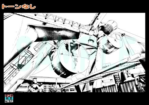 【マンガ背景用素材】【遊園地】K_観覧車⑬【夜/昼/トーンなしセット】【3変化対応】