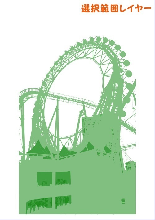 【マンガ背景用素材】【遊園地】K_観覧車&コースター⑥【夜/昼/トーンなしセット】【3変化対応】