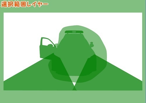 【マンガ背景用素材】【警察】パトカーB①【夜/昼/トーンなしセット】【3変化対応】【zip転送で中身はclipファィル】