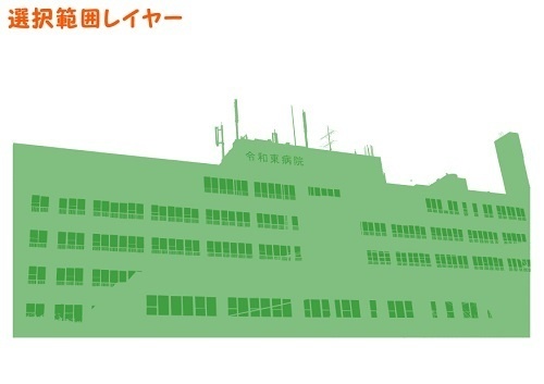 【マンガ背景用素材】【病院】(大)外観⑨【夜/昼/トーンなしセット】【3変化対応】【zip転送で中身はclipファィル】