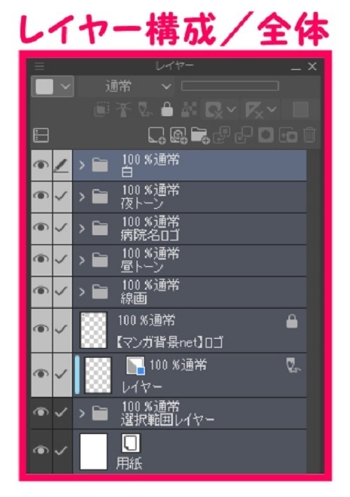 【マンガ背景用素材】【病院】(大)外観⑦【夜/昼/トーンなしセット】【3変化対応】【zip転送で中身はclipファィル】
