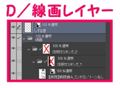 【マンガ背景用素材】【病院】病院食A_ランチ①【夜/昼/トーンなしセット】【3変化対応】【zip転送で中身はclipファィル】