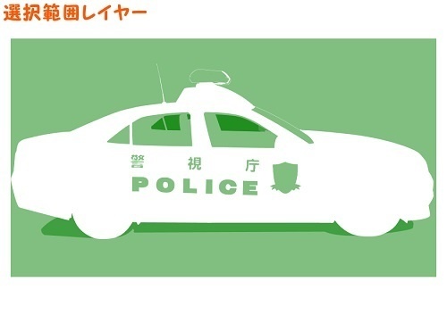 【マンガ背景用素材】【警察】パトカーB⑱【夜/昼/トーンなしセット】【3変化対応】【zip転送で中身はclipファィル】