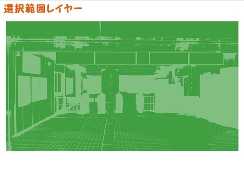 【マンガ背景用素材】【電車】モノレール_改札口③【夜/昼/トーンなしセット】【3変化対応】【zip転送で中身はclipファィル】
