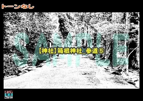 【マンガ背景用素材】【神社】箱根神社_参道⑤【夜/昼/トーンなしセット】【3変化対応】【zip転送で中身はclipファィル】