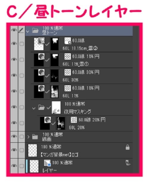 【マンガ背景用素材】【渋谷】街並み④【夜/昼/トーンなしセット】【3変化対応】【zip転送で中身はclipファィル】