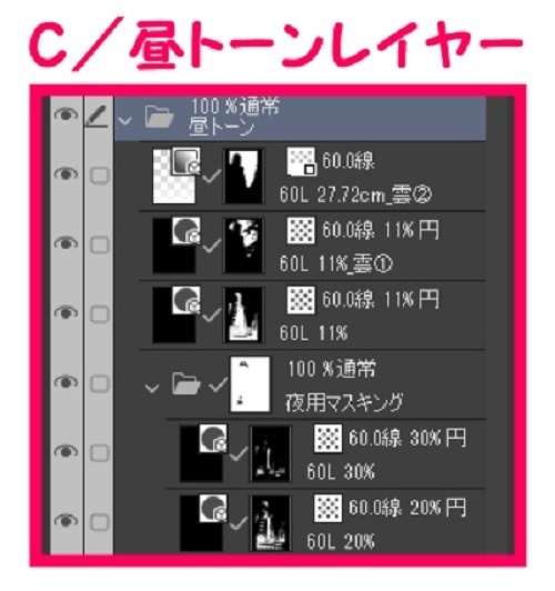 【マンガ背景用素材】【渋谷】街並み⑤【夜/昼/トーンなしセット】【3変化対応】【zip転送で中身はclipファィル】