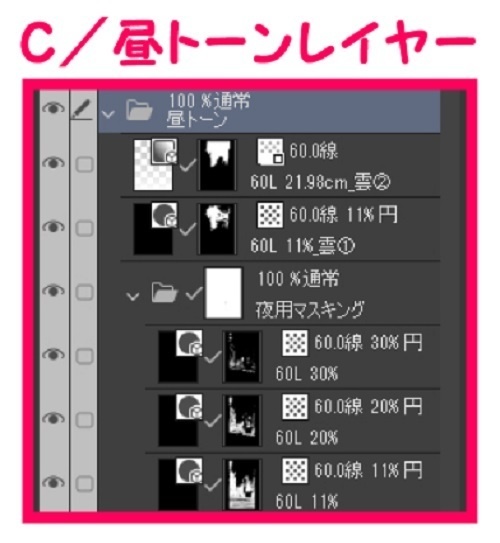 【マンガ背景用素材】【渋谷】街並み⑧【夜/昼/トーンなしセット】【3変化対応】【zip転送で中身はclipファィル】