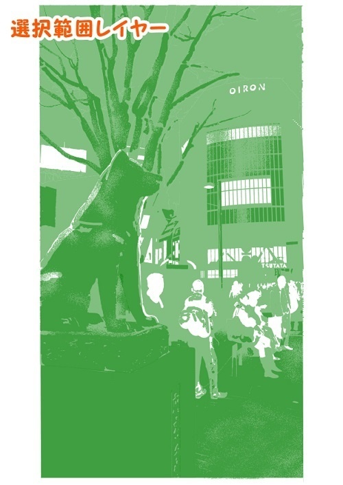 【マンガ背景用素材】【渋谷】待ち合わせ像①【夜/昼/トーンなしセット】【3変化対応】【zip転送で中身はclipファィル】