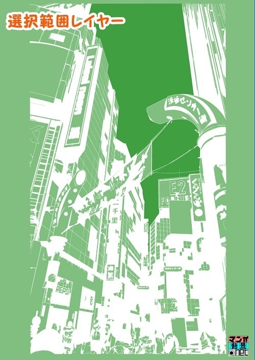 【マンガ背景用素材】【渋谷】センター街②【夜/昼/トーンなしセット】【3変化対応】【zip転送で中身はclipファィル】