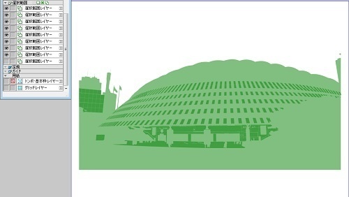 【マンガ背景用素材】【野球場】TKD_外観⑥【夜/昼/トーンなしセット】【3変化対応】【zip転送で中身はclipファィル】