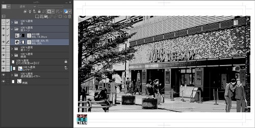 【マンガ背景用素材】【秋葉原】アイドルカフェ②【夜/昼/トーンなしセット】【3変化対応】【zip転送で中身はclipファィル】