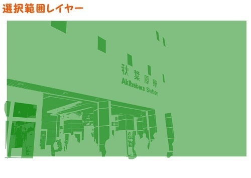 【マンガ背景用素材】【秋葉原】電気街口③【夜/昼/トーンなしセット】【3変化対応】【zip転送で中身はclipファィル】