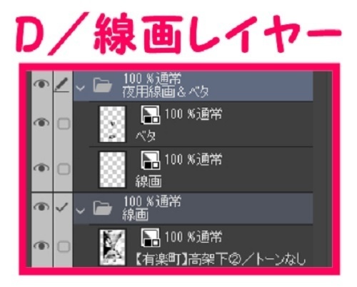 【マンガ背景用素材】【有楽町】高架下②【夜/昼/トーンなしセット】【3変化対応】【zip転送で中身はclipファィル】