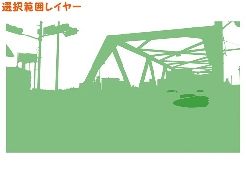 【マンガ背景用素材】【橋】(中)橋A①【夜/昼/トーンなしセット】【3変化対応】【zip転送で中身はclipファィル】