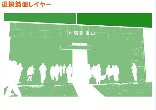 【マンガ背景用素材】【新宿】新宿駅東口④【夜/昼/トーンなしセット】【3変化対応】【zip転送で中身はclipファィル】