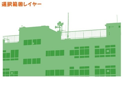 【マンガ背景用素材】【学校】小学校A_校舎_6【夜/昼/トーンなしセット】【3変化対応】【zip転送で中身はclipファィル】
