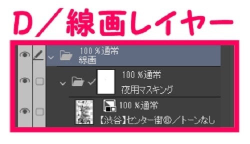 【マンガ背景用素材】【渋谷】センター街⑧【夜/昼/トーンなしセット】【3変化対応】【zip転送で中身はclipファィル】