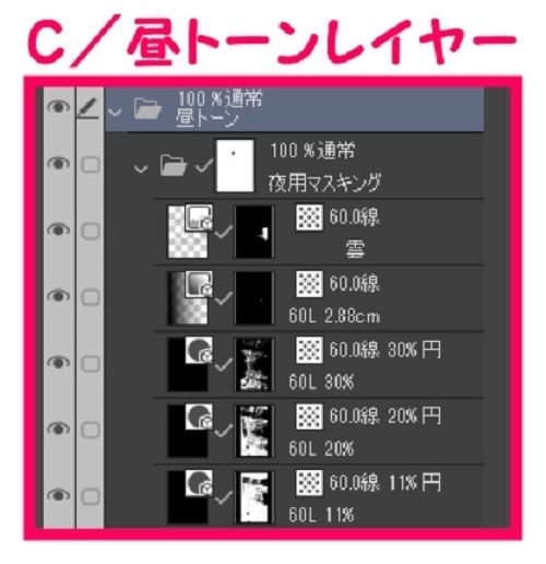 【マンガ背景用素材】【渋谷】センター街⑧【夜/昼/トーンなしセット】【3変化対応】【zip転送で中身はclipファィル】