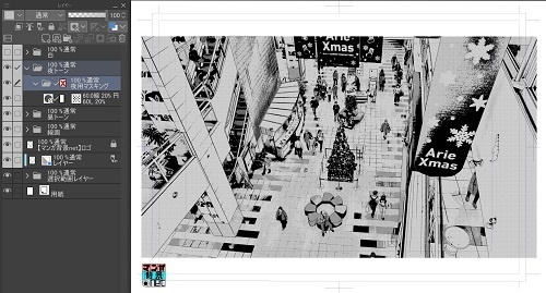 【マンガ背景用素材】【クリスマス】ツリー_KA⑦【夜/昼/トーンなしセット】【3変化対応】【zip転送で中身はclipファィル】