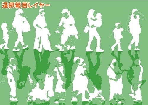 【マンガ背景用素材】【モブ】ウォーカー_子供連れ(春夏秋服)①【夜/昼/トーンなしセット】【7変化対応】【zip転送で中身はclipファィル】