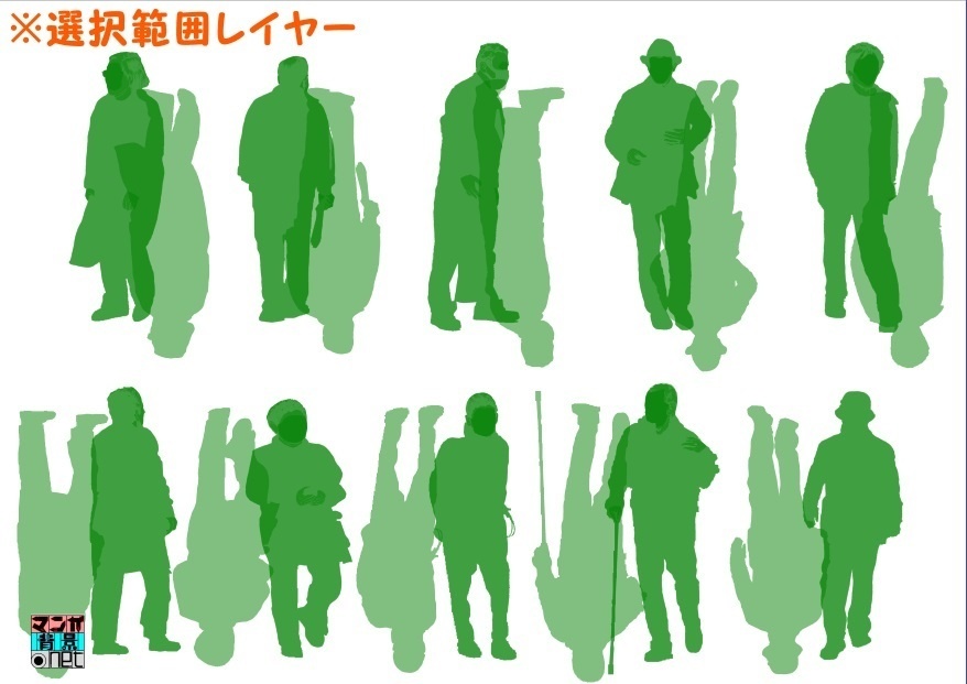 【マンガ背景用素材】【モブ】ウォーカー_高齢者(春夏秋服)③【夜/昼/トーンなしセット】【7変化対応】【zip転送で中身はclipファィル】