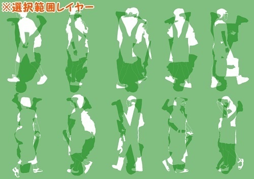 【マンガ背景用素材】【モブ】ウォーカー_男女10人(春夏秋服)②【夜/昼/トーンなしセット】【7変化対応】【zip転送で中身はclipファィル】