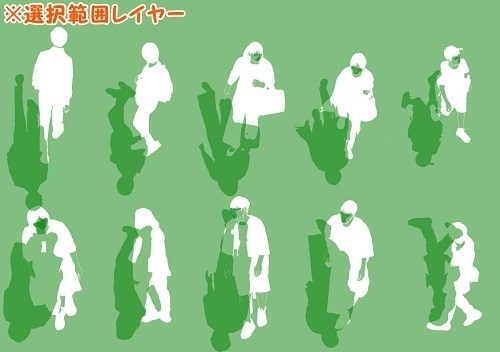 【マンガ背景用素材】【モブ】ウォーカー_俯瞰10人(春夏秋服)①【夜/昼/トーンなしセット】【7変化対応】【zip転送で中身はclipファィル】