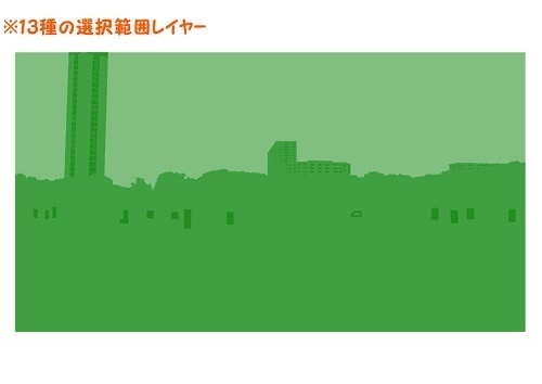 【マンガ背景用素材】【公園】(大)公園B_草原③【夜/昼/トーンなしセット】【3変化対応】【zip転送で中身はclipファィル】