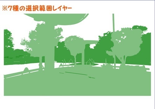 【マンガ背景用素材】【公園】(大)公園B_水プラザ⑤【夜/昼/トーンなしセット】【3変化対応】【zip転送で中身はclipファィル】