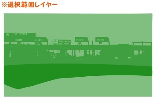 【マンガ背景用素材】【道路】高速道路ST_料金所_4【夜/昼/トーンなしセット】【3変化対応】【zip転送で中身はclipファィル】