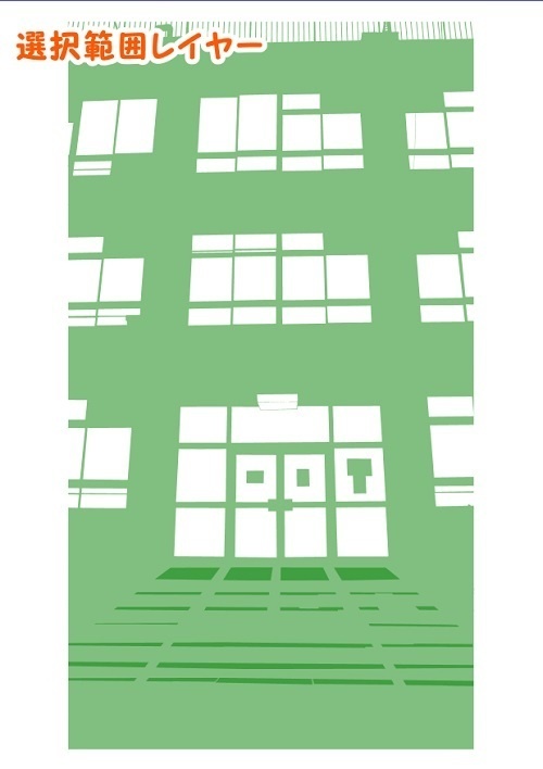 【マンガ背景用素材】【学校】小学校A_校舎_18【夜/昼/トーンなしセット】【3変化対応】【zip転送で中身はclipファィル】