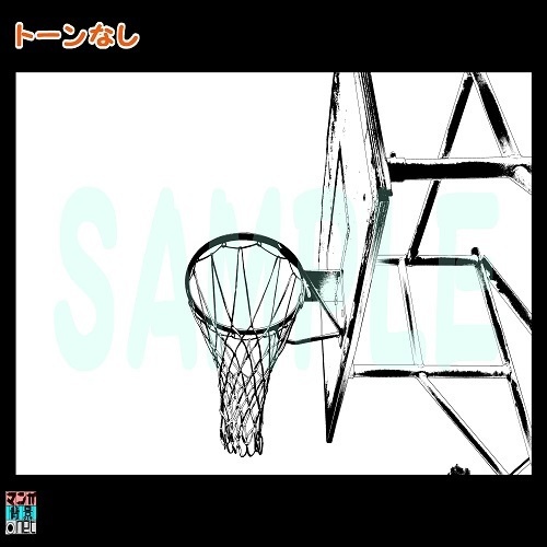 【マンガ背景用素材】【学校】小学校A_校庭_バスケットゴール⑤【夜/昼/トーンなしセット】【3変化対応】【zip転送で中身はclipファィル】