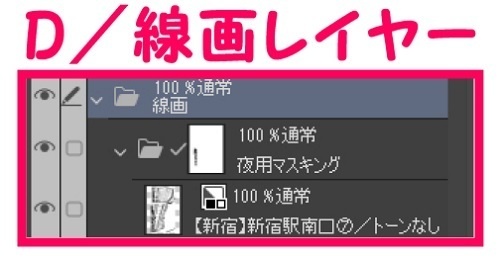 【マンガ背景用素材】【新宿】新宿駅南口⑦【夜/昼/トーンなしセット】【3変化対応】【zip転送で中身はclipファィル】
