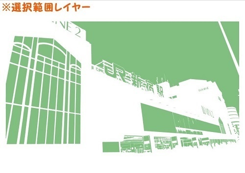 【マンガ背景用素材】【新宿】新宿駅南口⑦【夜/昼/トーンなしセット】【3変化対応】【zip転送で中身はclipファィル】