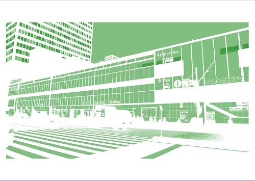 【マンガ背景用素材】【新宿】BST新宿③【夜/昼/トーンなしセット】【3変化対応】【zip転送で中身はclipファィル】