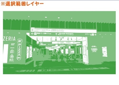 【マンガ背景用素材】【新宿】BST新宿⑲【夜/昼/トーンなしセット】【3変化対応】【zip転送で中身はclipファィル】