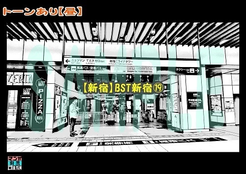 【マンガ背景用素材】【新宿】BST新宿⑲【夜/昼/トーンなしセット】【3変化対応】【zip転送で中身はclipファィル】