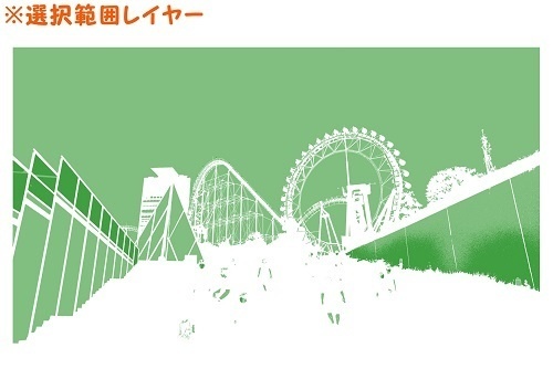 【マンガ背景用素材】【遊園地】K園外⑧夜/昼/トーンなしセット】【3変化対応】【zip転送で中身はclipファィル】