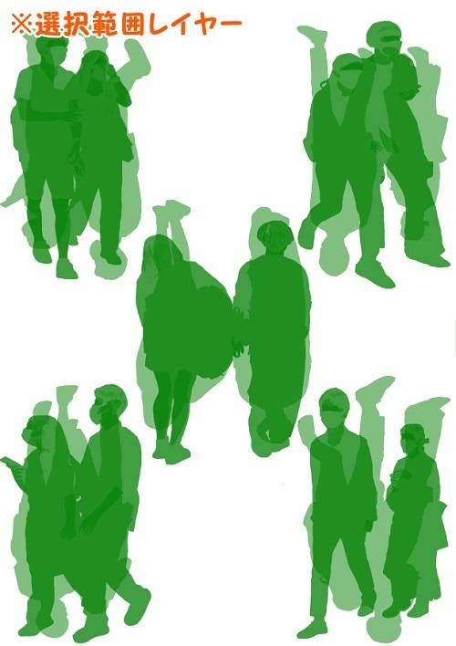 【マンガ背景用素材】【モブ】ウォーカー_カップル5組10人(冬服)②【夜/昼/トーンなしセット】【7変化対応】【zip転送で中身はclipファィル】