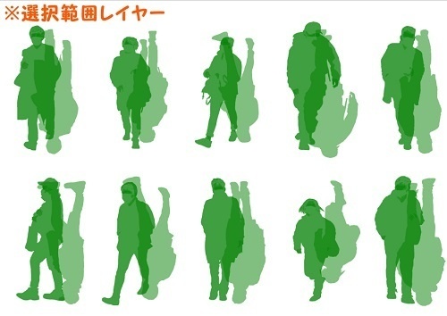 【マンガ背景用素材】【モブ】ウォーカー_男女(冬服)④【夜/昼/トーンなしセット】【7変化対応】【zip転送で中身はclipファィル】