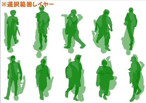 【マンガ背景用素材】【モブ】ウォーカー_男女10人(春夏秋服)⑦【夜/昼/トーンなしセット】【7変化対応】【zip転送で中身はclipファィル】