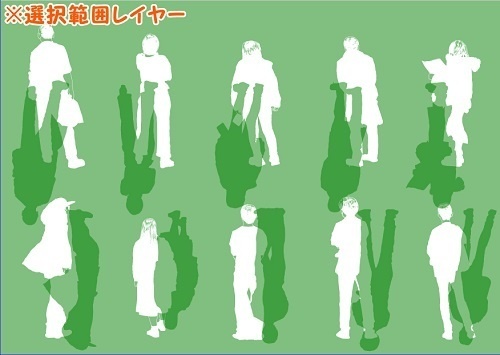 【マンガ背景用素材】【モブ】観覧者10人(冬服)①【夜/昼/トーンなしセット】【7変化対応】【zip転送で中身はclipファィル】