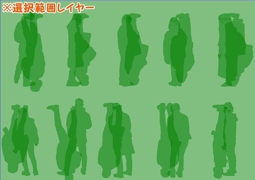 【マンガ背景用素材】【モブ】観覧者10人(冬服)②【夜/昼/トーンなしセット】【7変化対応】【zip転送で中身はclipファィル】