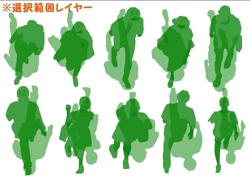 【マンガ背景用素材】【モブ】ウォーカー_俯瞰10人(四季なし)②【夜/昼/トーンなしセット】【7変化対応】【zip転送で中身はclipファィル】